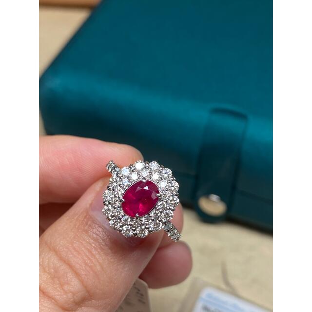 最高級 大粒ルビー1.48ct ダイヤ プラチナ リング - リング(指輪)