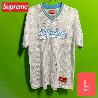 送料込みsizeL supreme MESH baseball top