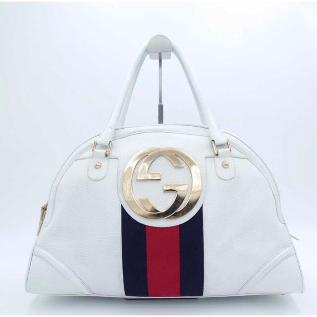 人気商品ランキング Gucci GGロゴ本革ボストンバッグ シェリーライン