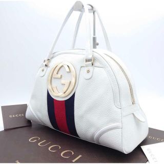 【廃盤激レア】GUCCI グッチ シェリーライン GGロゴ本革ボストンバッグ