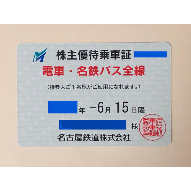 優待券/割引券最新 2022年6月15日迄名鉄株主優待乗車証 電車バス全線 定期券タイプ