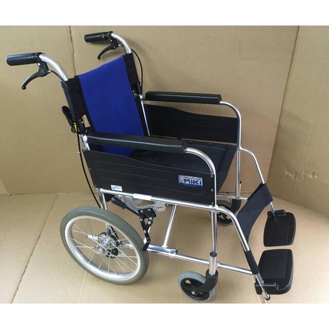 美品】MiKi アルミ製介助式車いす BAL-2 ブルー 美品】MiKi アルミ製介助式車いす BAL-2 ブルー