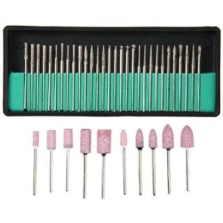 40PCS セット ミニルーター用　2.35mm ダイヤモンドビット&軸付砥石(工具/メンテナンス)