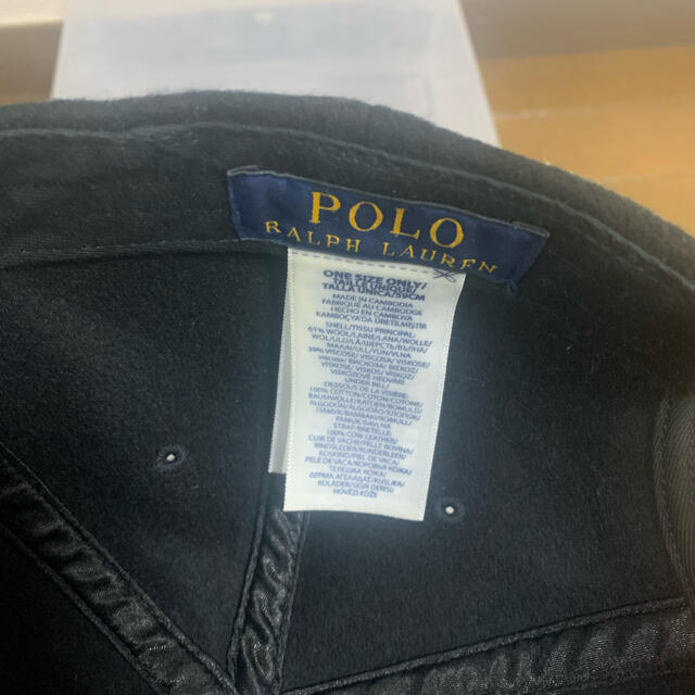 POLO RALPH LAUREN(ポロラルフローレン)のpolo ラルフローレン　cap ウール　ブラックアウト　スクリプト メンズの帽子(キャップ)の商品写真