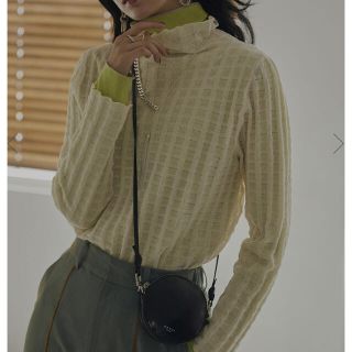 アメリヴィンテージ(Ameri VINTAGE)のAMERI☆ PLAID SHEER TURTLE KNIT(カットソー(長袖/七分))