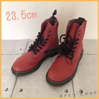 【新品】レディース 靴 ショートブーツ 革靴 カジュアル ファッション レッド(ブーツ)