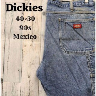 ディッキーズ(Dickies)の90sディッキーズ40×30ブルー青ジーンズペインターパンツボトムスメキシコ(ペインターパンツ)