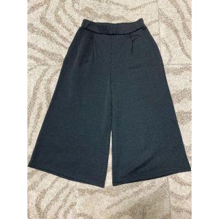 【美品】Karei カレイ★ミモレ丈裏起毛ワイドパンツ M・ブラック 黒(カジュアルパンツ)