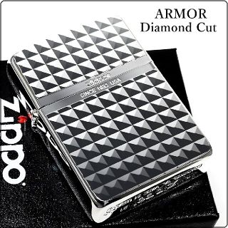 ジッポー(ZIPPO)の『送料無料』新品 ZIPPO◇アーマーダイヤカットロゴ 両面 シルバー ジッポ(タバコグッズ)