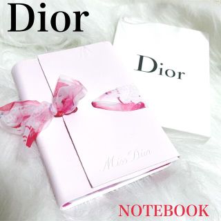 ディオール(Dior)の【新品】Dior ノート　メモ帳　ダイアリー　リボン付き　花柄　ピンク　無地(ノート/メモ帳/ふせん)