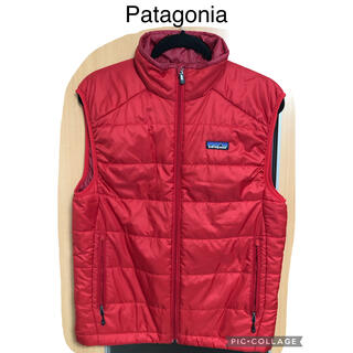 パタゴニア(patagonia)のPatagonia パタゴニア　プリマロフト　ダウンベスト　赤　レッド　S(ダウンベスト)