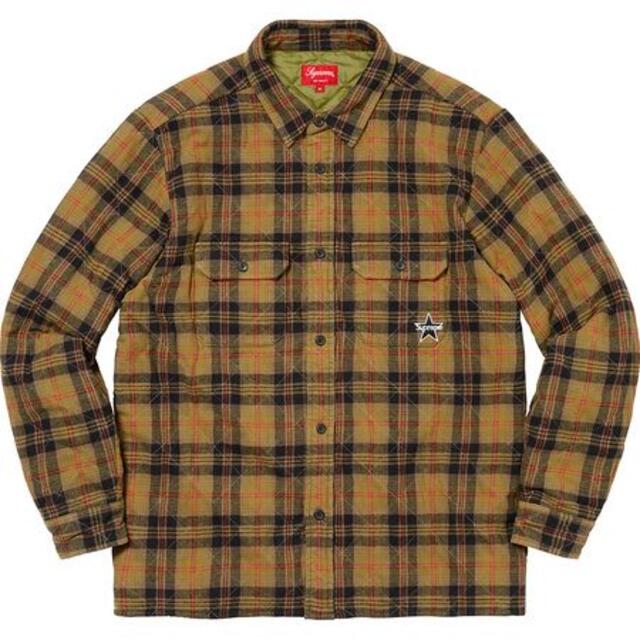 Supreme Quilted Plaid Flannel Olive Sトップス