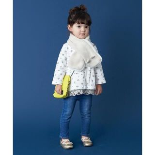 プティマイン(petit main)の新品☆petit main裏起毛 裾レースチュニックトレーナー☆プティマイン(Tシャツ/カットソー)