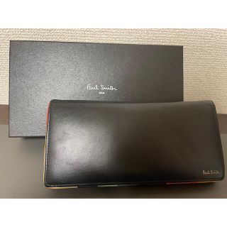 ポールスミス(Paul Smith)のポールスミス 長財布 黒 ストライプ 牛革(長財布)