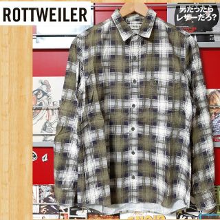 ROTTWEILER - ROTTWEILER ロットワイラー チェックシャツ S 薔薇刺繍