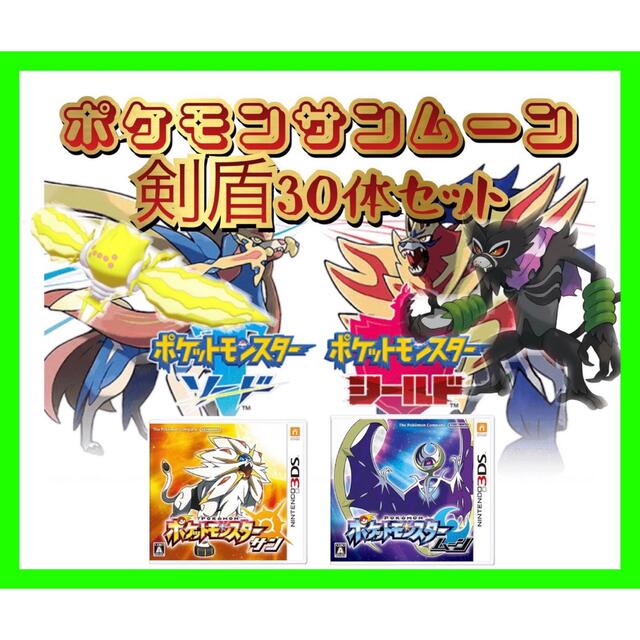 ポケットモンスターサン　剣盾30体 エンタメ/ホビーのゲームソフト/ゲーム機本体(携帯用ゲームソフト)の商品写真