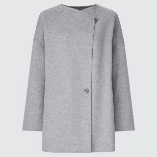 ユニクロ(UNIQLO)の【ユニクロ】ダブルフェイスショートコート GRAY L(その他)