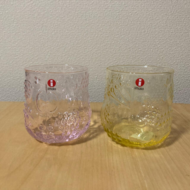 iittala(イッタラ)のお値下げ⭐︎フルッタ/ピンク＆レモン2個セット インテリア/住まい/日用品のキッチン/食器(グラス/カップ)の商品写真