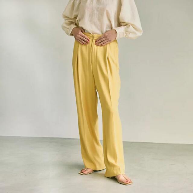 トゥデイフル Georgette Rough Trousers イエローレディース