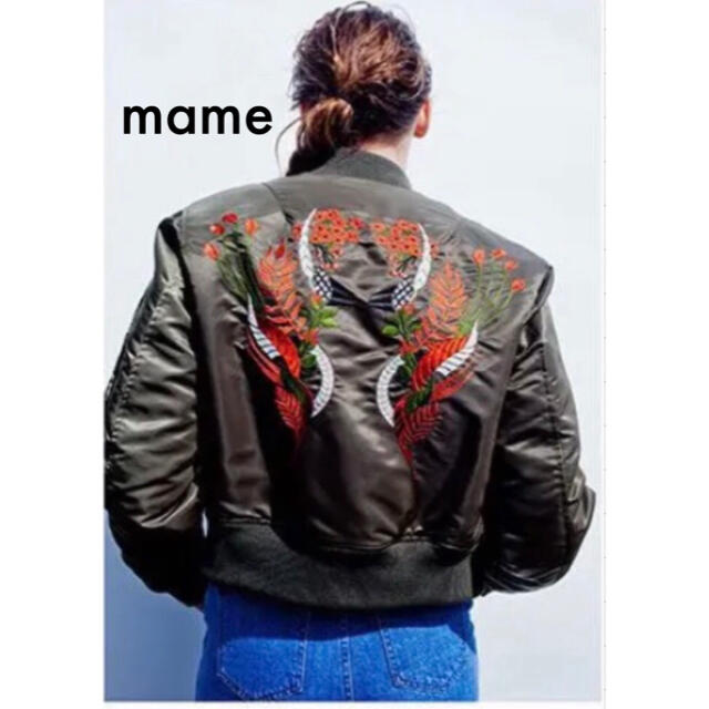 mame(マメ)の新品　mame 刺繍ブルゾン　MA-1 レディースのジャケット/アウター(ブルゾン)の商品写真