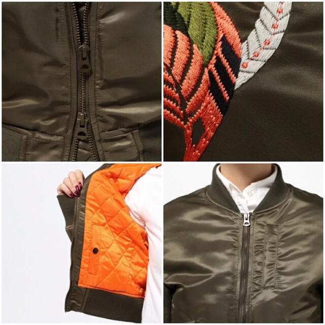 mame(マメ)の新品　mame 刺繍ブルゾン　MA-1 レディースのジャケット/アウター(ブルゾン)の商品写真