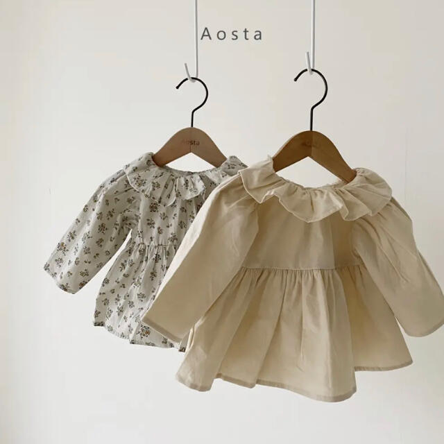 aosta olive blouse キッズ/ベビー/マタニティのキッズ服女の子用(90cm~)(ブラウス)の商品写真