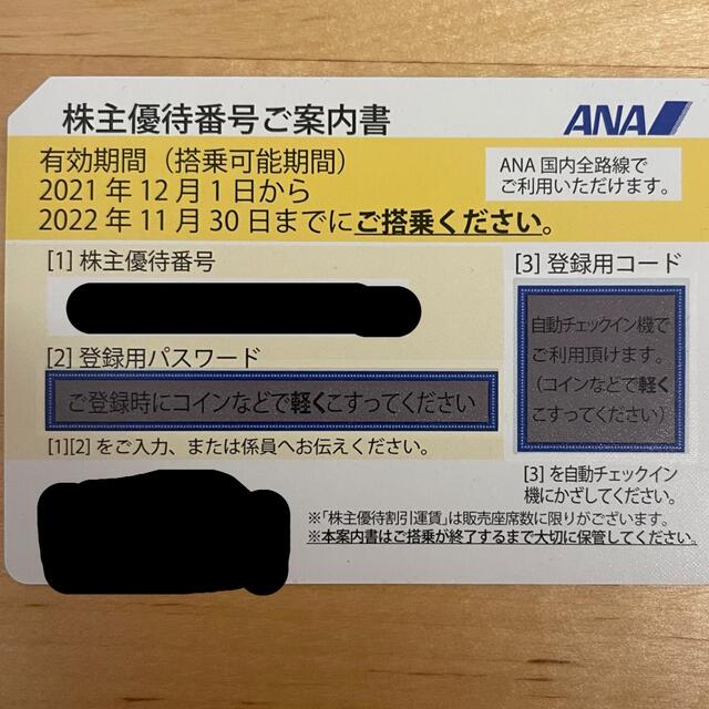 ANA(全日本空輸)(エーエヌエー(ゼンニッポンクウユ))のANA 株主優待 チケットの優待券/割引券(その他)の商品写真
