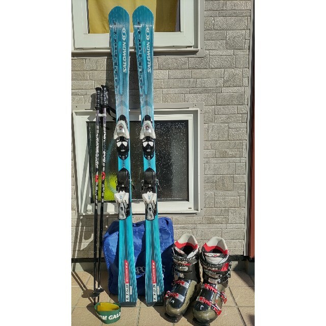 スキー155cm♪SALOMONカービングスキーセット♪靴HEAD25〜25.5cm