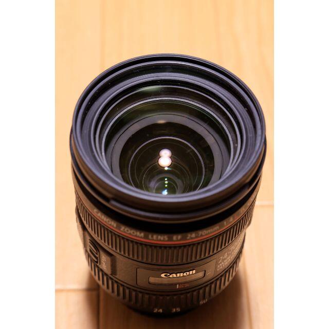 Canon(キヤノン)のCanon EF24-70mm F4L IS USM　プロテクター付 スマホ/家電/カメラのカメラ(レンズ(ズーム))の商品写真