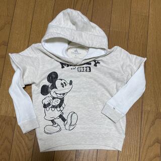 ディズニー(Disney)のディズニーXS（120-130cm）ミッキーマウスパーカートレーナーポケットあり(Tシャツ/カットソー)