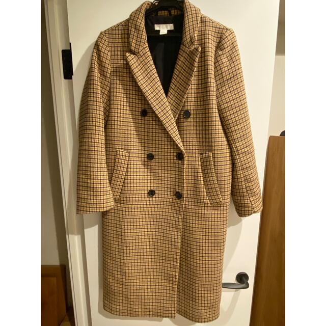 H&M - H&M ロングコート千鳥格子 マスタードの通販 by rata's shop