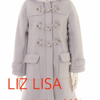 リズリサ(LIZ LISA)のLIZ LISA♡グレー×3連リボン ファーフード付きダッフルコート(ダッフルコート)