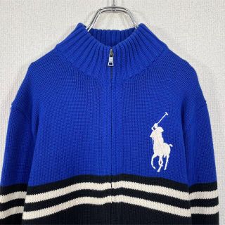 ポロラルフローレン(POLO RALPH LAUREN)の【美品】ポロ ラルフローレン　ドライバーズニット セーター　ビッグポニー刺繍(ニット/セーター)