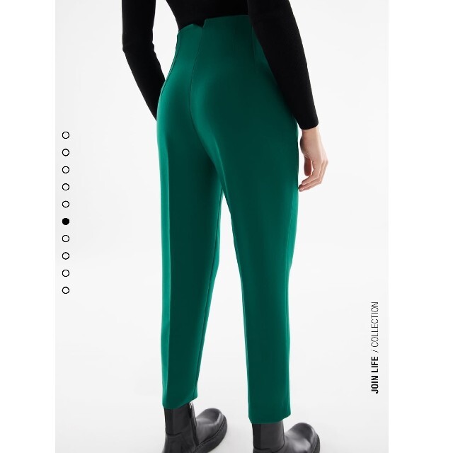 ZARA(ザラ)のZARA　ハイウエストパンツ(緑・グリーン)　サイズ：M レディースのパンツ(その他)の商品写真