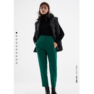 ザラ(ZARA)のZARA　ハイウエストパンツ(緑・グリーン)　サイズ：M(その他)