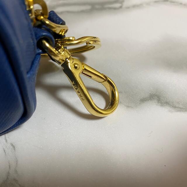 PRADA - PRADA プラダ コインケース キーリング ポーチ ネイビーの通販