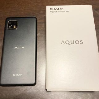 アクオス(AQUOS)のSHARP AQUOS sense4 lite 楽天版SIMフリー ブラック S(スマートフォン本体)