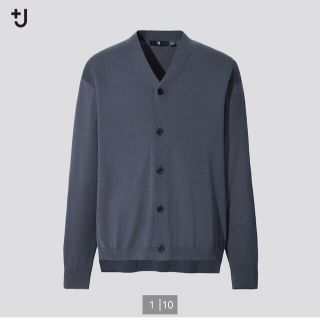 ユニクロ(UNIQLO)のユニクロ+Ｊ　シルクコットンvネックカーディガン　M 新品(カーディガン)