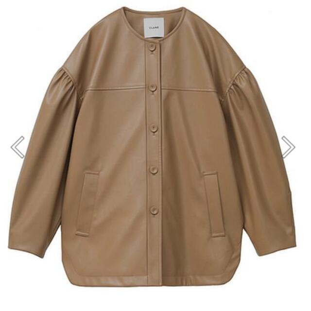 STUDIOUS(ステュディオス)のクラネ新品clane VOLUME SLEEVE LEATHER BLOUSON レディースのジャケット/アウター(ブルゾン)の商品写真