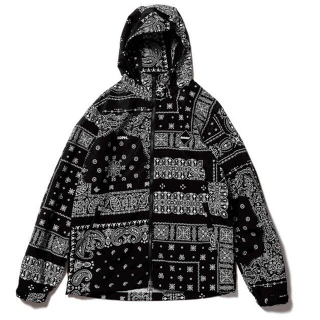 FCRB サイズXLブラックバンダナ NYLON HOODED BLOUSONジャケット/アウター