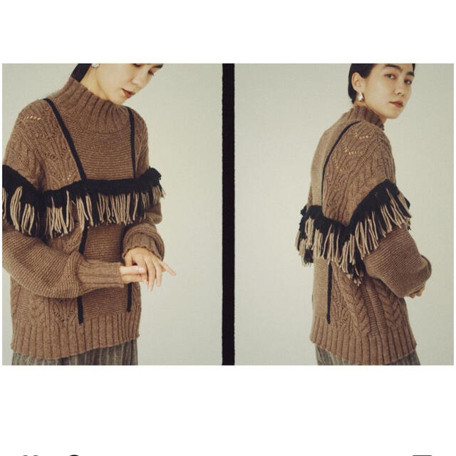 Todayful トゥデイフル Fringe Turtle Knit