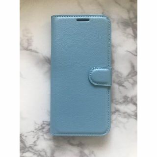 新入荷！シンプルレザー手帳型ケース　OPPO A73 ブルー　水色(Androidケース)