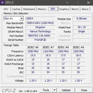 メモリ Kingston 16GB (8Gx2) DDR4-2400 #155