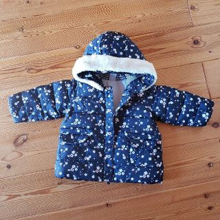 プチバトー(PETIT BATEAU)の値下げ！PETIT BATEAU 花柄 中綿ダウンジャケット コート 12m(ジャケット/コート)