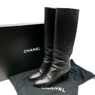 シャネル(CHANEL)の美品 シャネル CHANEL ロングブーツ レザー 01-21103127(ブーツ)