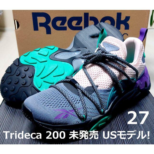 27 リーボック Trideca 200 グレー×ペールピンク US限定