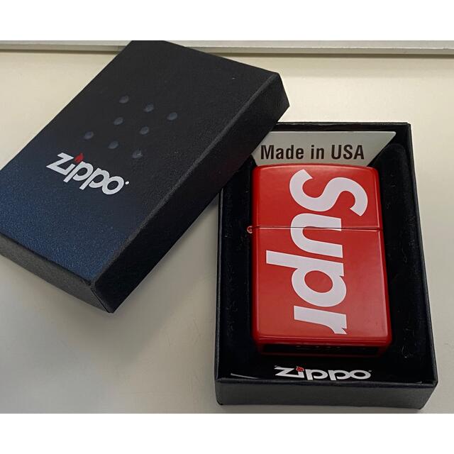 Zippo/ライター/Supreme/2018年/ロゴ/半タグ/赤/箱付/未使用