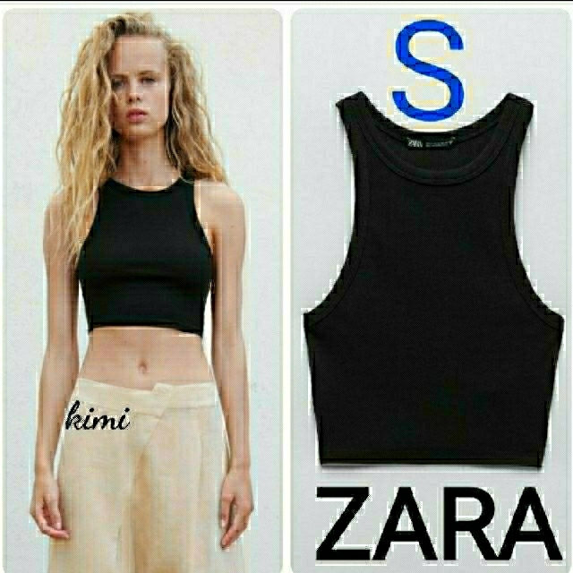 ZARA - ZARA (S 黒) リブタンクトップ アメスリの通販 by きみ's shop