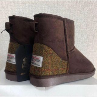 ハリスツイード(Harris Tweed)の☆ 新品 Harris Tweed  ボア　ブーツ  茶　23センチ(ブーツ)