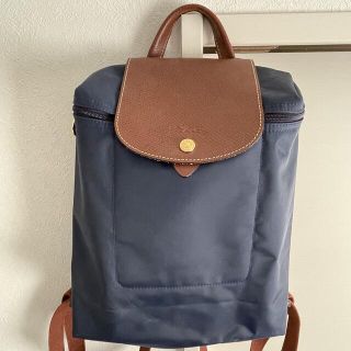 ロンシャン(LONGCHAMP)の【美品】ロンシャン ルプリアージュ バックパック ネイビー　リュック(リュック/バックパック)